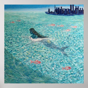 Póster Sirena contra la marea