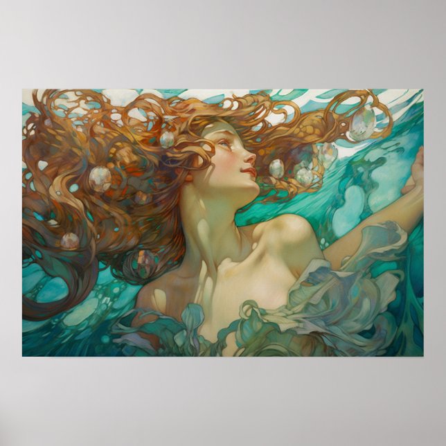Póster Sirena de baño (Frente)