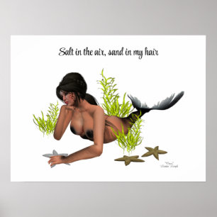 Póster Sirena De Brunette Con Poster De Starfish