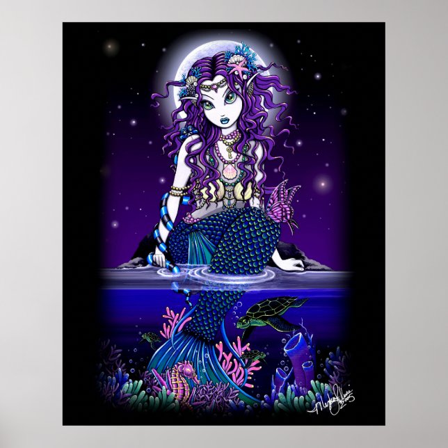 Póster Sirena de media noche de "Uxia" (Frente)