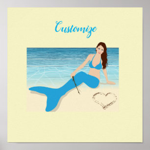 Póster Sirena de playa Valentine Thunder_Cove