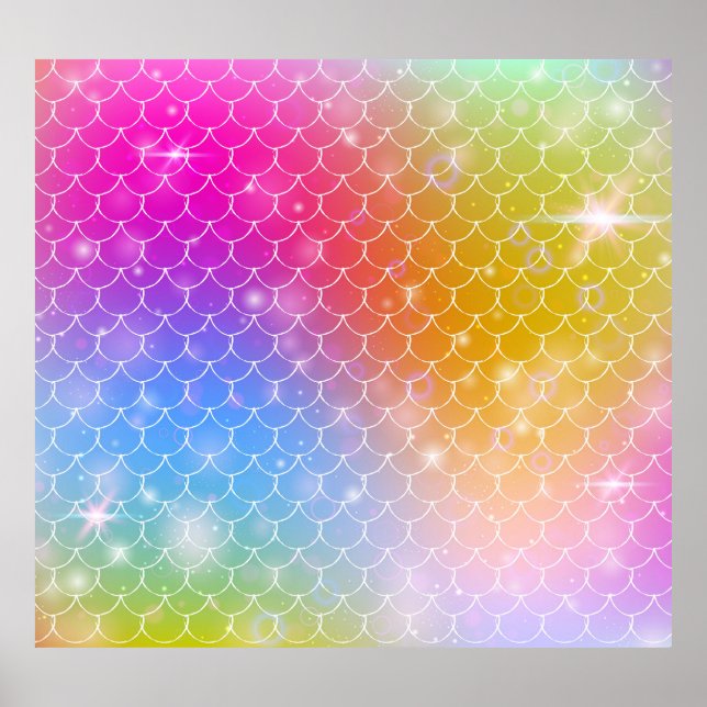 Póster Sirena de princesa: Kawaii analiza el fondo (Frente)