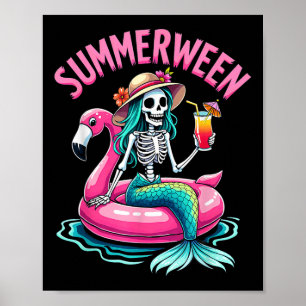 Póster Sirena de Summerween Esqueleto Playa Flamingo Hall
