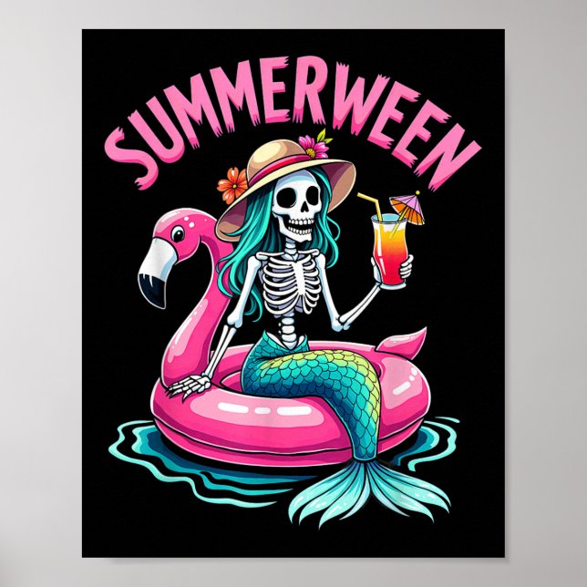 Póster Sirena de Summerween Esqueleto Playa Flamingo Hall (Frente)