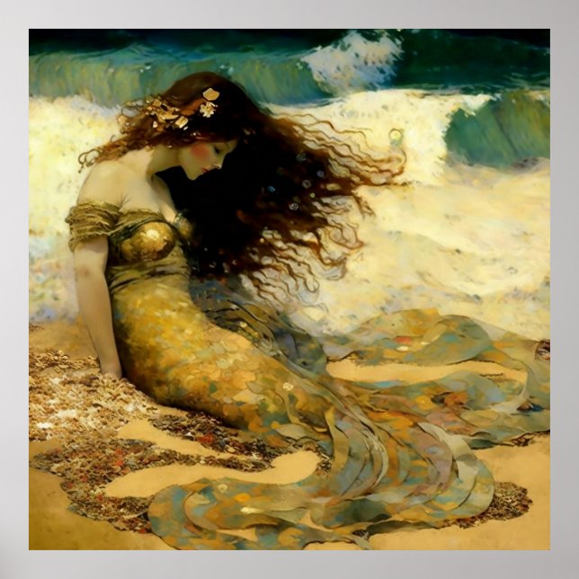 Póster Sirena en Arenas Doradas (Frente)