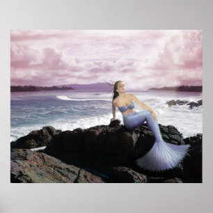 Póster Sirena En La Costa