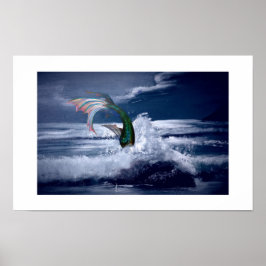 Póster Sirena en Poster nocturno