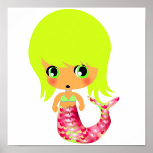 Póster sirena mágica chibi 3