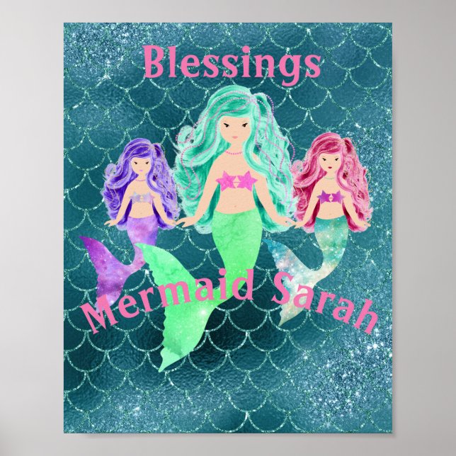 Póster Sirena personalizada (Frente)