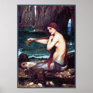 Póster Sirena por el Waterhouse de Juan