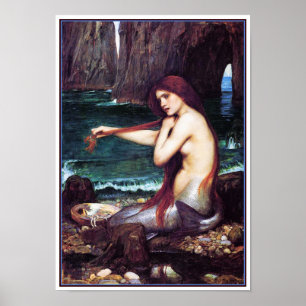 Póster Sirena por el Waterhouse de Juan