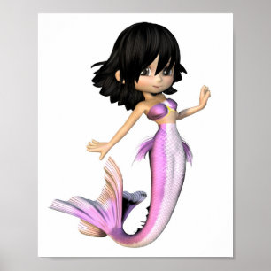 Póster Sirena púrpura de Cute Toon