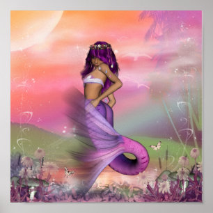 Póster Sirena púrpura de la mañana