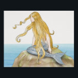 Póster Sirena rubia sentada en la roca marina, vista late<br><div class="desc">ID del activo: 72196942 / Dorling Kindersley / Blonde sirena sentada en roca marina,  vista lateral.</div>