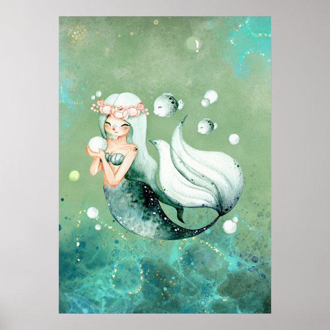Póster Sirena verde (Frente)