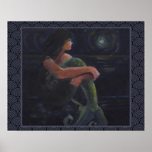 Póster Sirena y luna