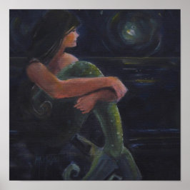 Póster Sirena y luna