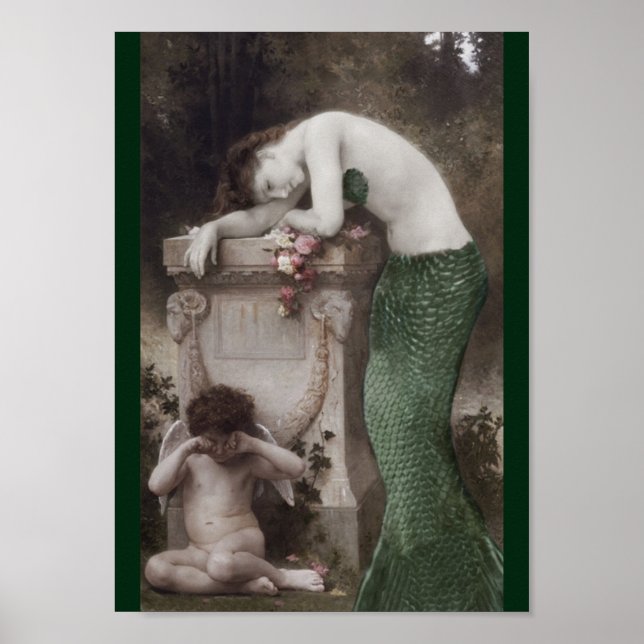 Póster Sirena y pequeño cupido (Frente)