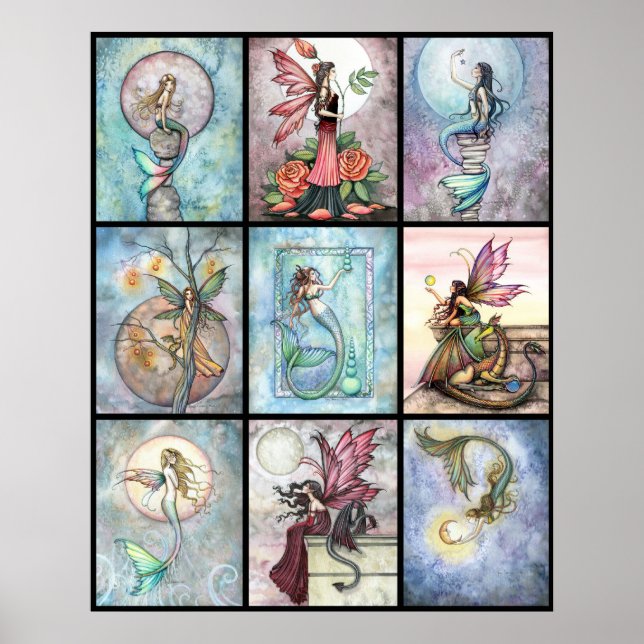 Póster Sirena y Poster de hadas por Molly Harrison (Frente)
