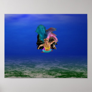 Póster Sirenas ayudando a las langostas.