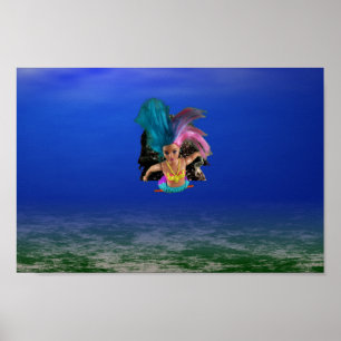 Póster Sirenas ayudando a las langostas.