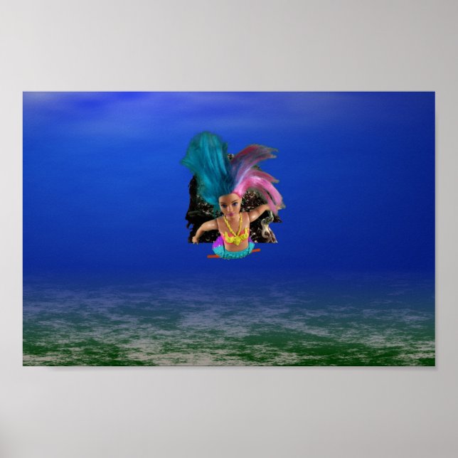 Póster Sirenas ayudando a las langostas. (Frente)
