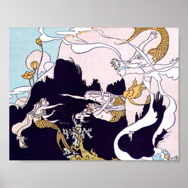 Póster Sirenas de Art Deco (Frente)