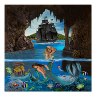 PÓSTER SIRENAS DE LA CUEVA PIRATA