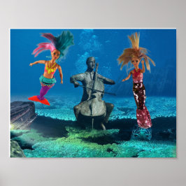 Póster Sirenas divirtiéndose.