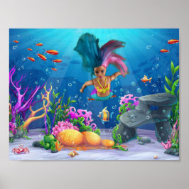Póster Sirenas divirtiéndose.