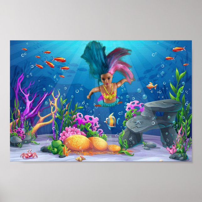 Póster Sirenas divirtiéndose. (Frente)