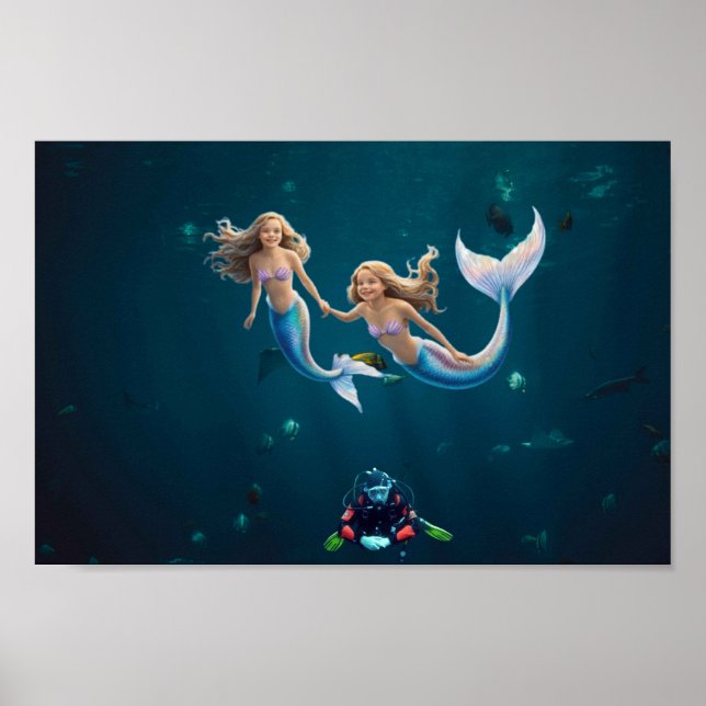 Póster Sirenas divirtiéndose. (Frente)