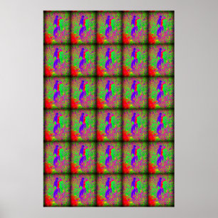 Póster sirenas hippie retro groovni