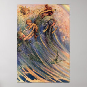 Póster Sirenas y bebés