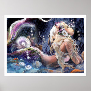 Póster Sirenita de bonito en el Poster del mar