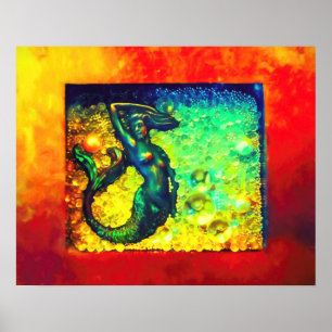 Póster Sirenita En Una Caja