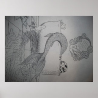 Póster Sirenita gótica en Poster de baño