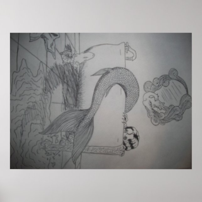 Póster Sirenita gótica en Poster de baño (Frente)