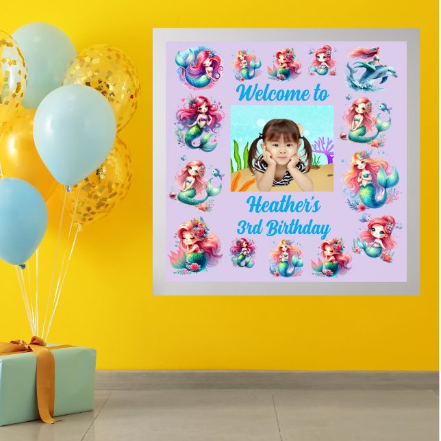 Póster Sirenita mágica bajo el mar Niños Fiesta de cumple (Subido por el creador)