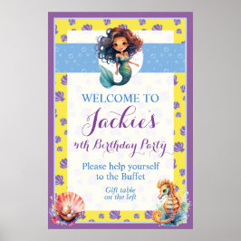 Póster Sirenita mágica de colores y colores