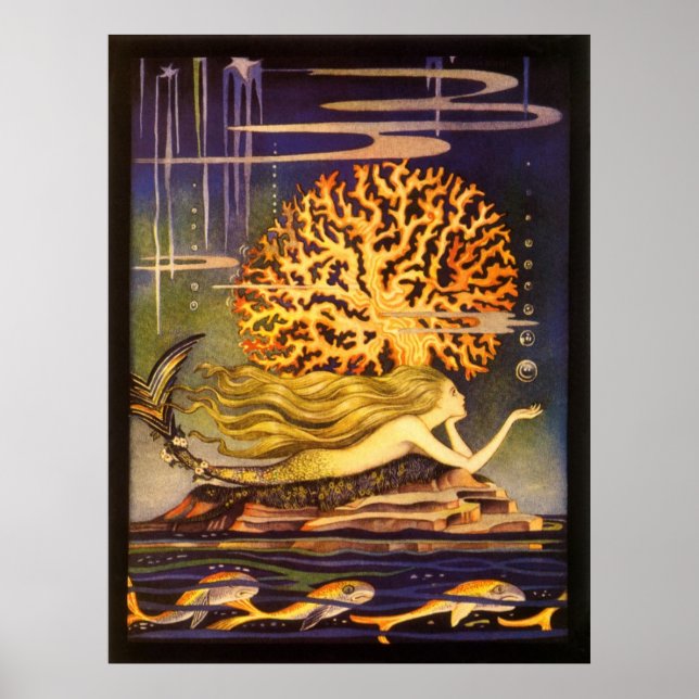 Póster Sirenita vintage (Frente)