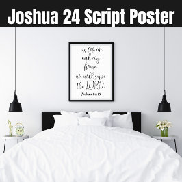 Póster Sirva a la Biblia Lord KJV Verse Joshua 24 Script
