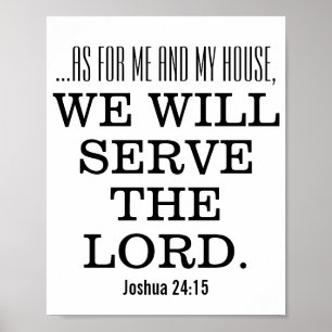 Póster Sirva al Señor Biblia Verse Scripture Josué 24