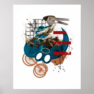 Póster Sirva en el poster de las ruedas