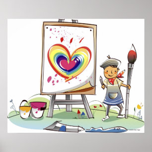 Póster Sirva sostener una brocha y hacer una pausa un