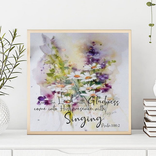 Póster Sirve al Señor con flores de alegría (Subido por el creador)