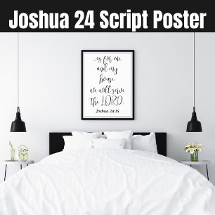 Póster Sirve al Señor Versículo de la Biblia KJV Josué 24