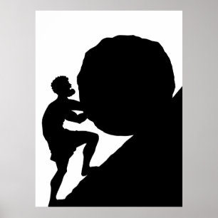 Póster Sísifo y Roca, Mitología Griega