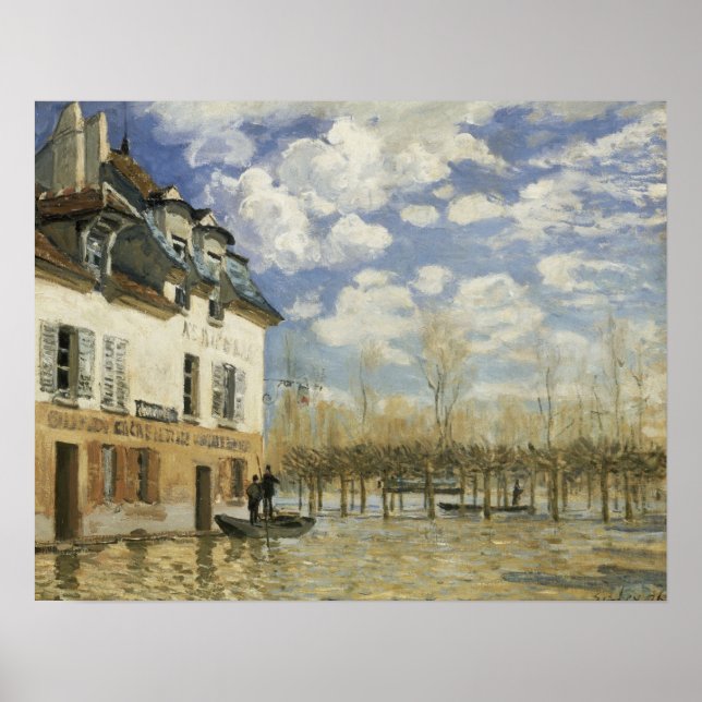 Póster Sisley - Barco En La Inundación En Port Marly (Frente)