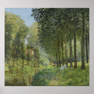 Póster Sisley - Descansar a lo largo de la orilla del arr